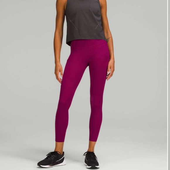 Lululemon Fast and Free High-Rise Tight 25" in Magenta Purple - Picture 7 of 9